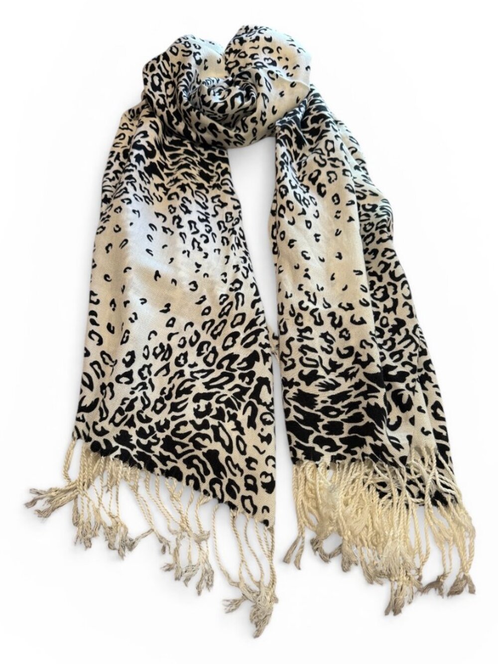 Animal Print Scarf/Wrap with Fringe